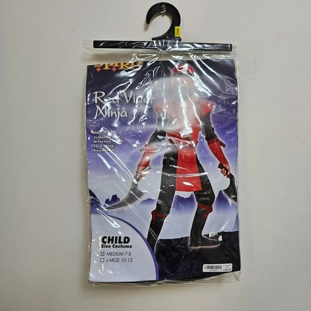 Spirit Red Viper Ninja Size 7-8 Medium Halloween Costume‎